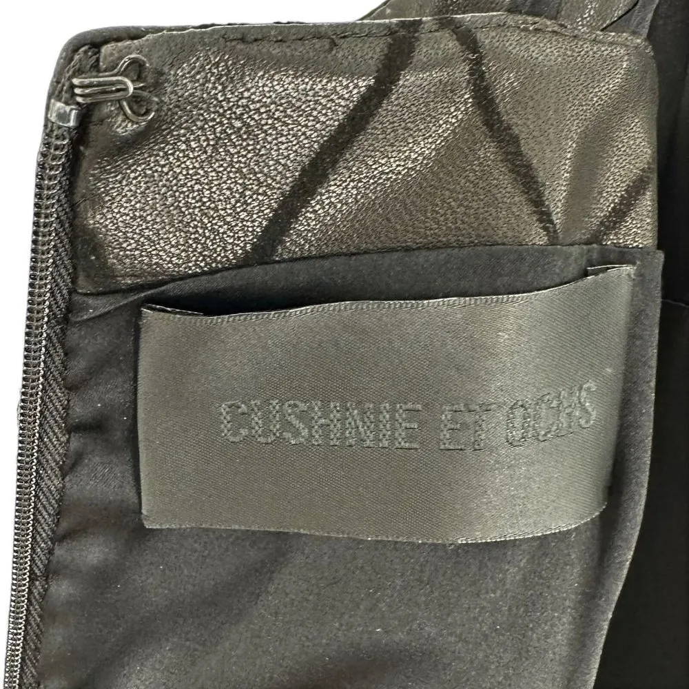 Cushnie et Ochs Black Diamond Detail Leather Dress Size XS - Image 7