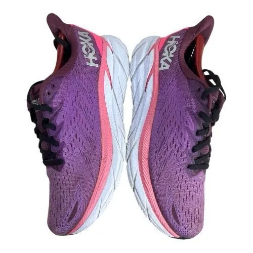 HOKA Purple Grape Berry Clifton 8 Women Running Shoes Size 9D Athletic Sneakers - Image 5