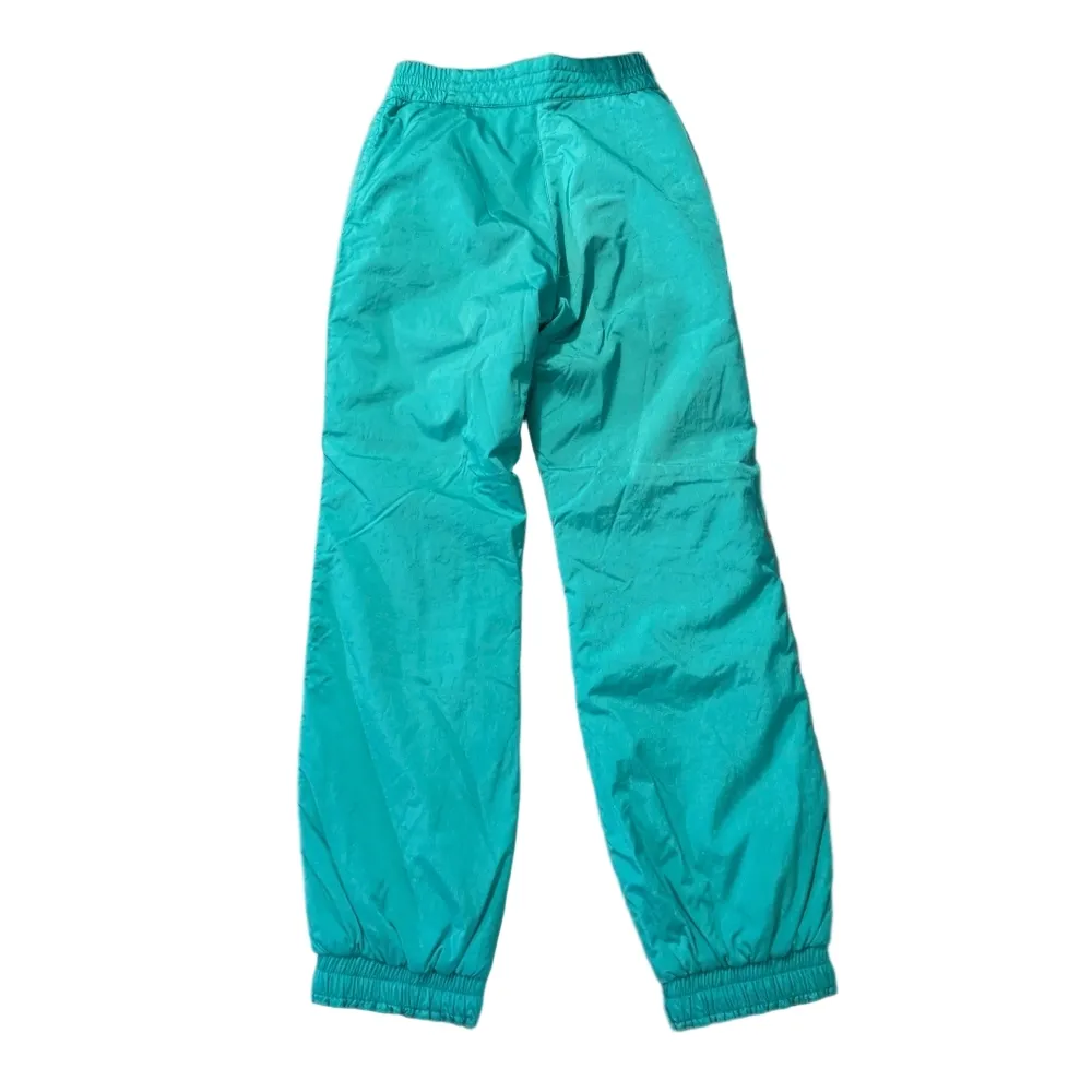 Kaelin Ski 24k Gold Collection Vintage 80's Turquoise Blue Ski Pants Size 8 Green - Image 8