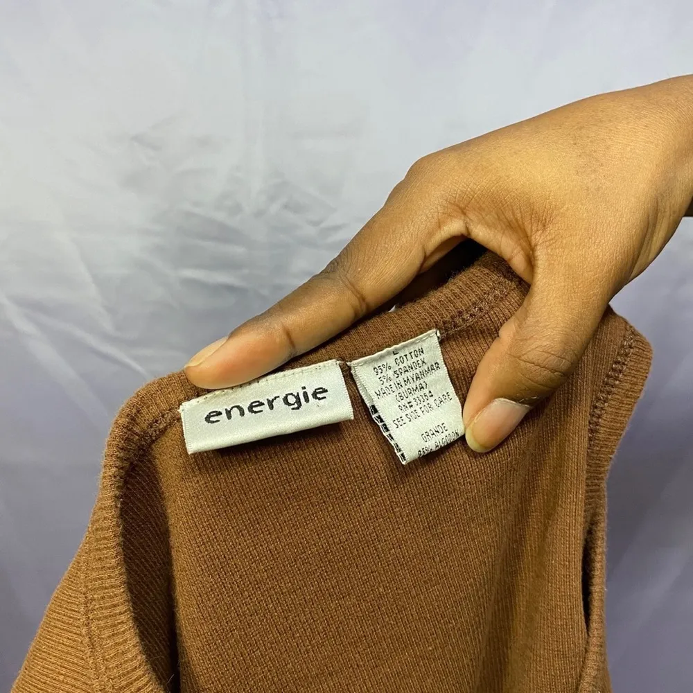 Y2k Energie brown tank top with bedazzled jewels - Image 4