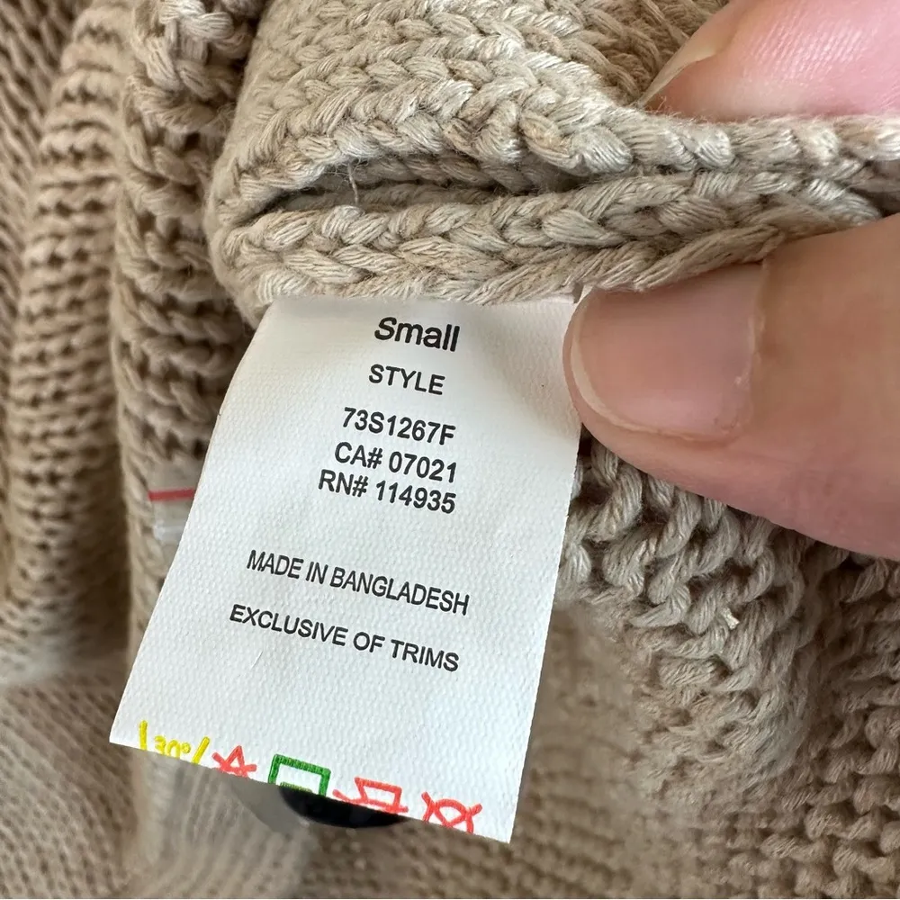 NWT Harper’s Heritage long sleeve knit elbow patch coco cream sweater women S Brown - Image 15