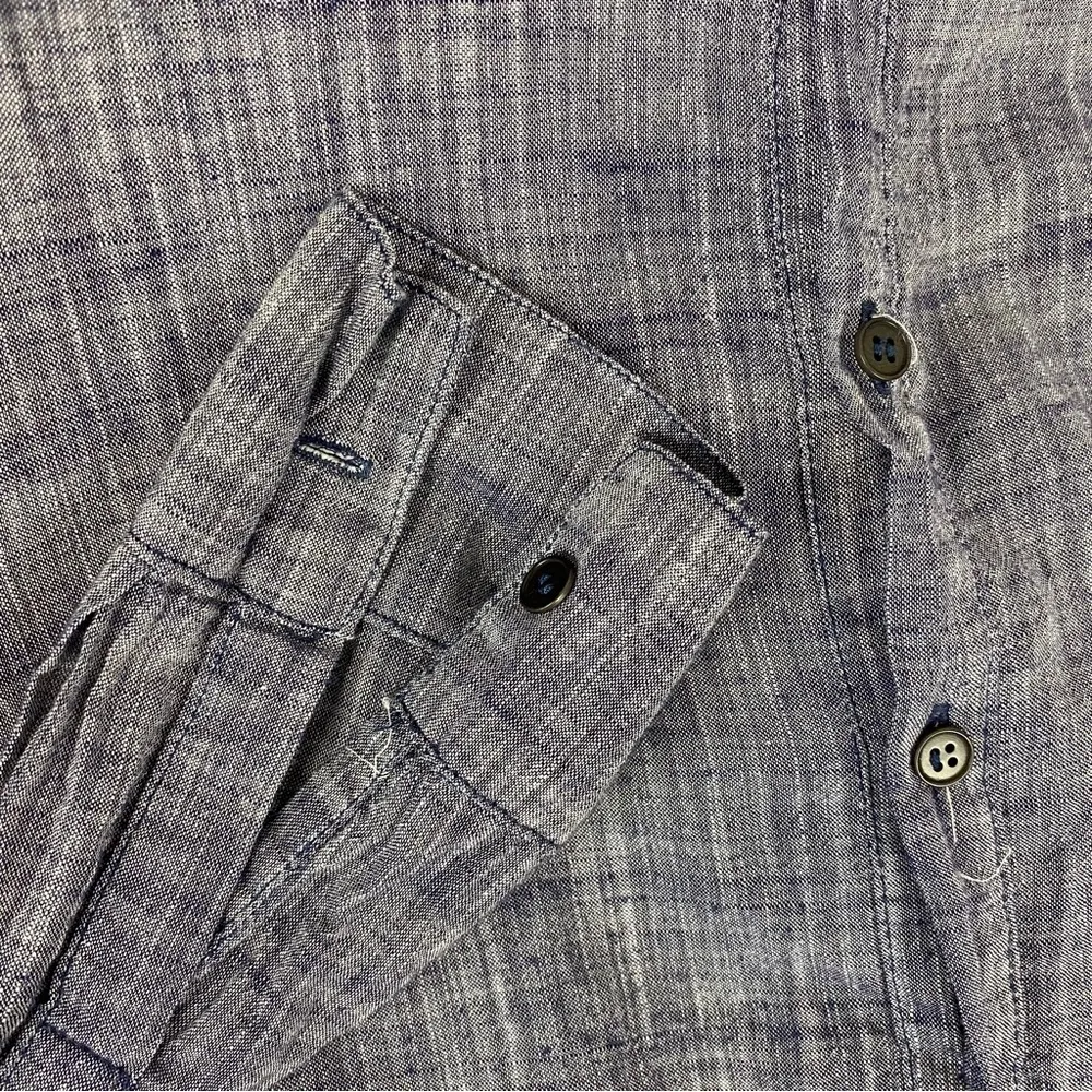 CP Shades Gray Button Down Long Sleeve 100% Cotton Blouse Top L - Image 3