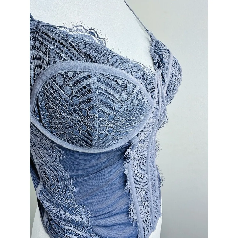 Garage Bustier Chrishell Lace Mesh Boning Corset Size Small The OG Y2K Inspired - Image 3
