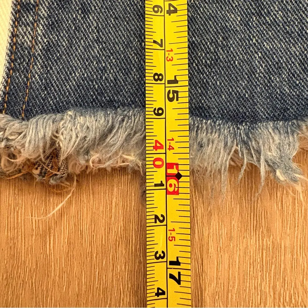 American Bazi Blue and White Jean Skirt Color-Block Distressed Design Small - Image 5