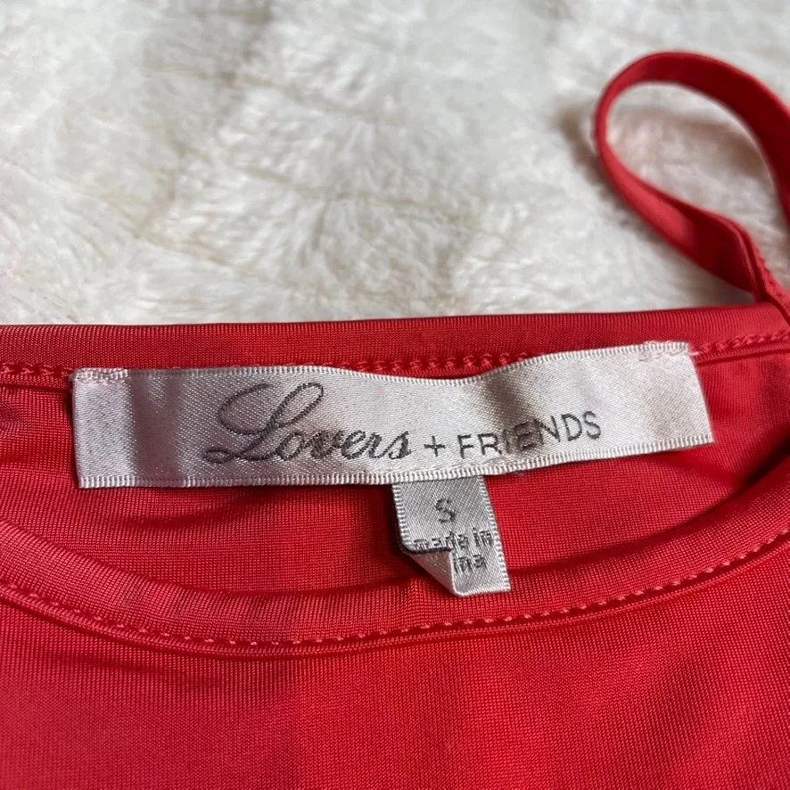 LOVERS AND FRIENDS Small Red Tank Top Wrap Tie Waist Soft High Neck‎ - Image 2