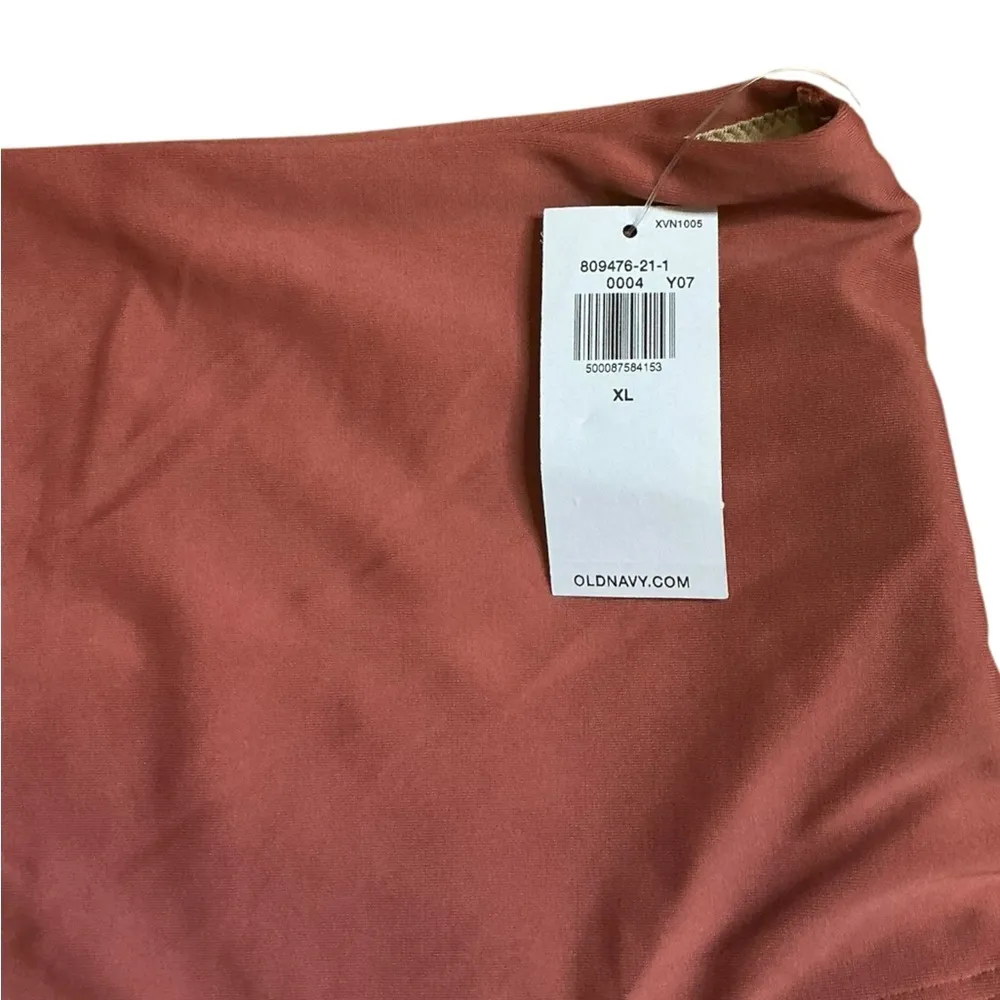 Old Navy Women's High-Waisted Bikini Bottom - Rust and Cream - Image 3
