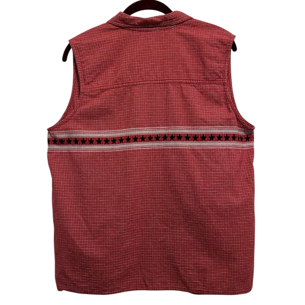 Christopher & Banks Sleeveless Patriotic/Western Casual Button Down Shirt 16W - Image 2