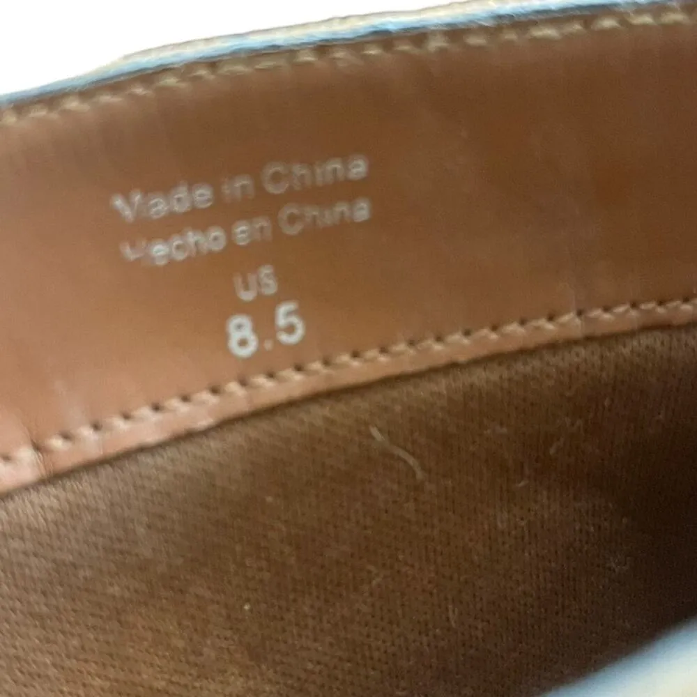 Parker & Sky Ankle Boots Size 8.5 Cognac Brown Faux Suede Block Heel 3.5” Zip - Image 8