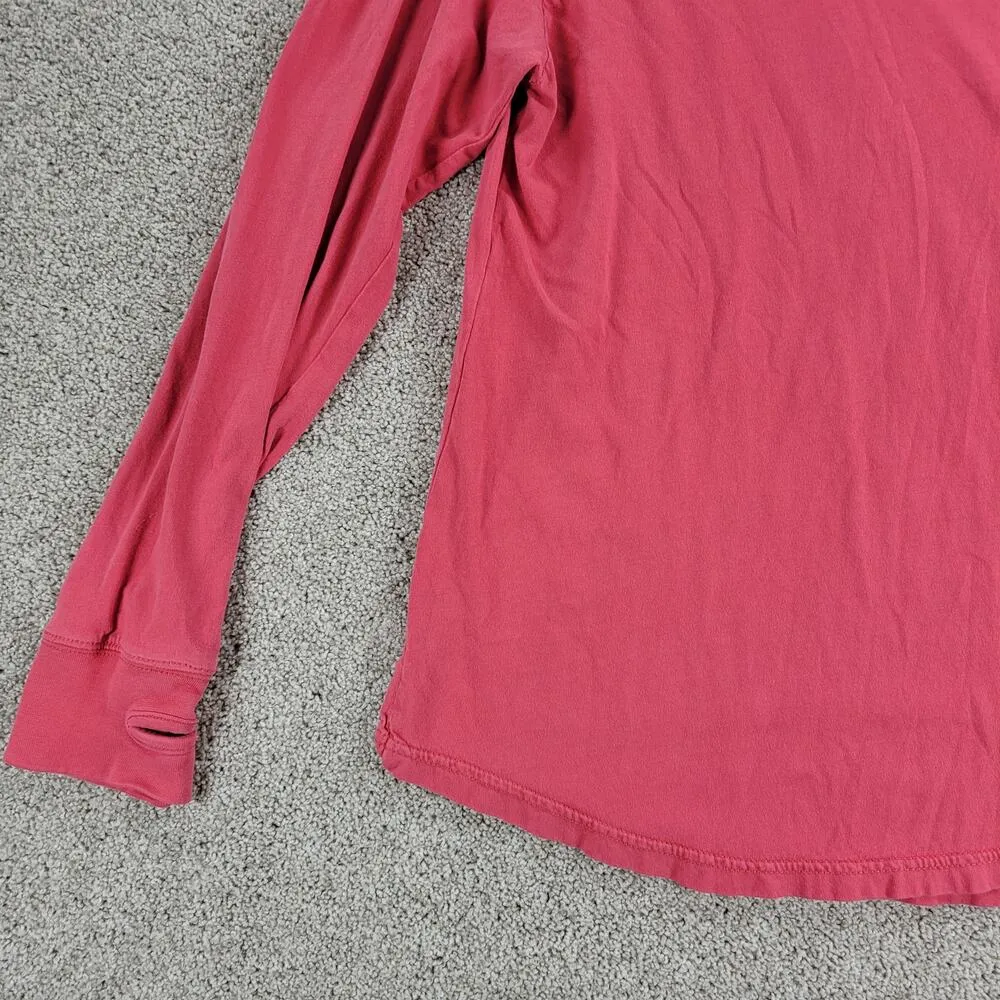 OHIO Womens Long Sleeve Shirt S Red OH Crew Neck Thumbhole Ohio State Buckeyes - Image 9