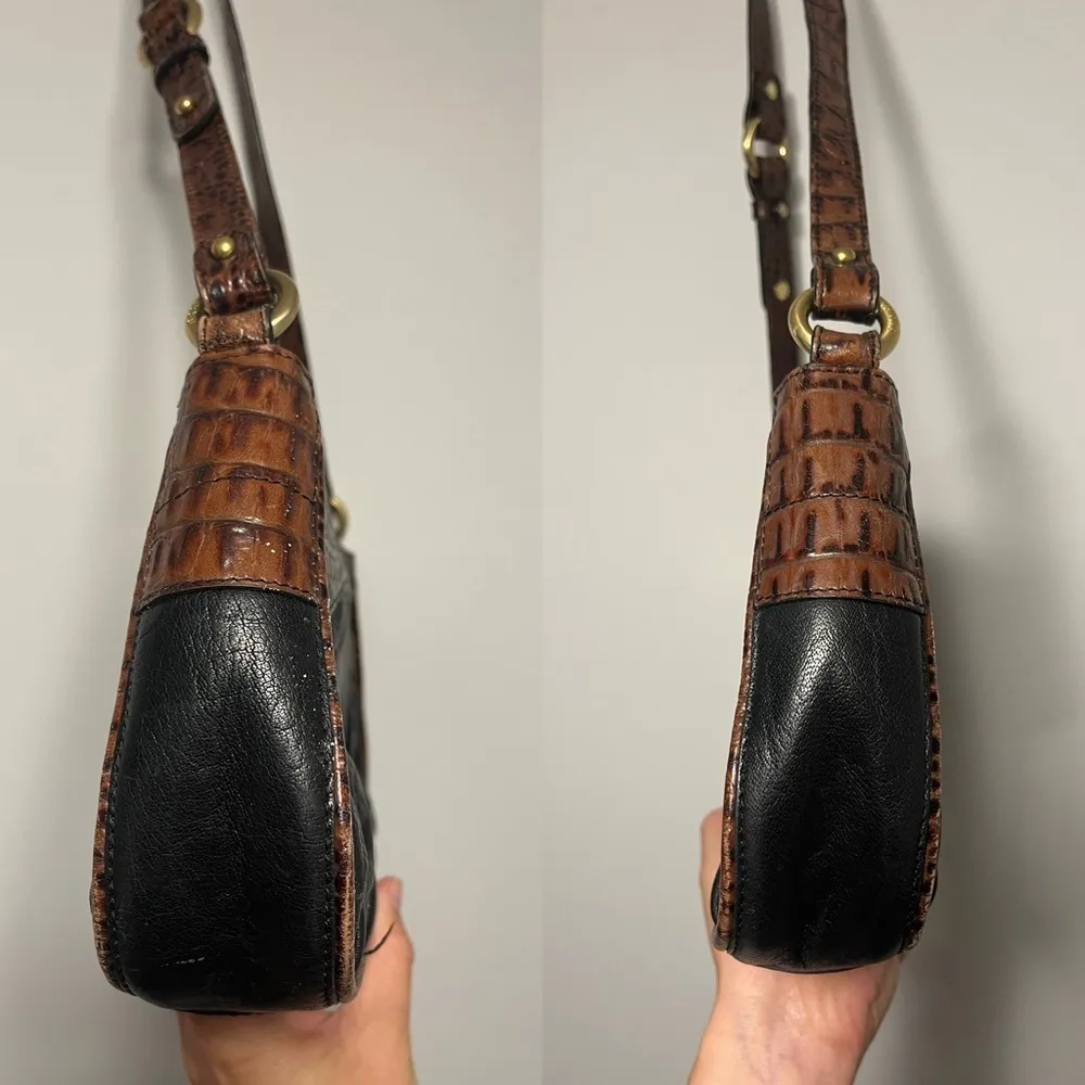 Vtg Brahmin Mock Alligator Crocodile Leather Baguette Shoulder Purse - Image 13