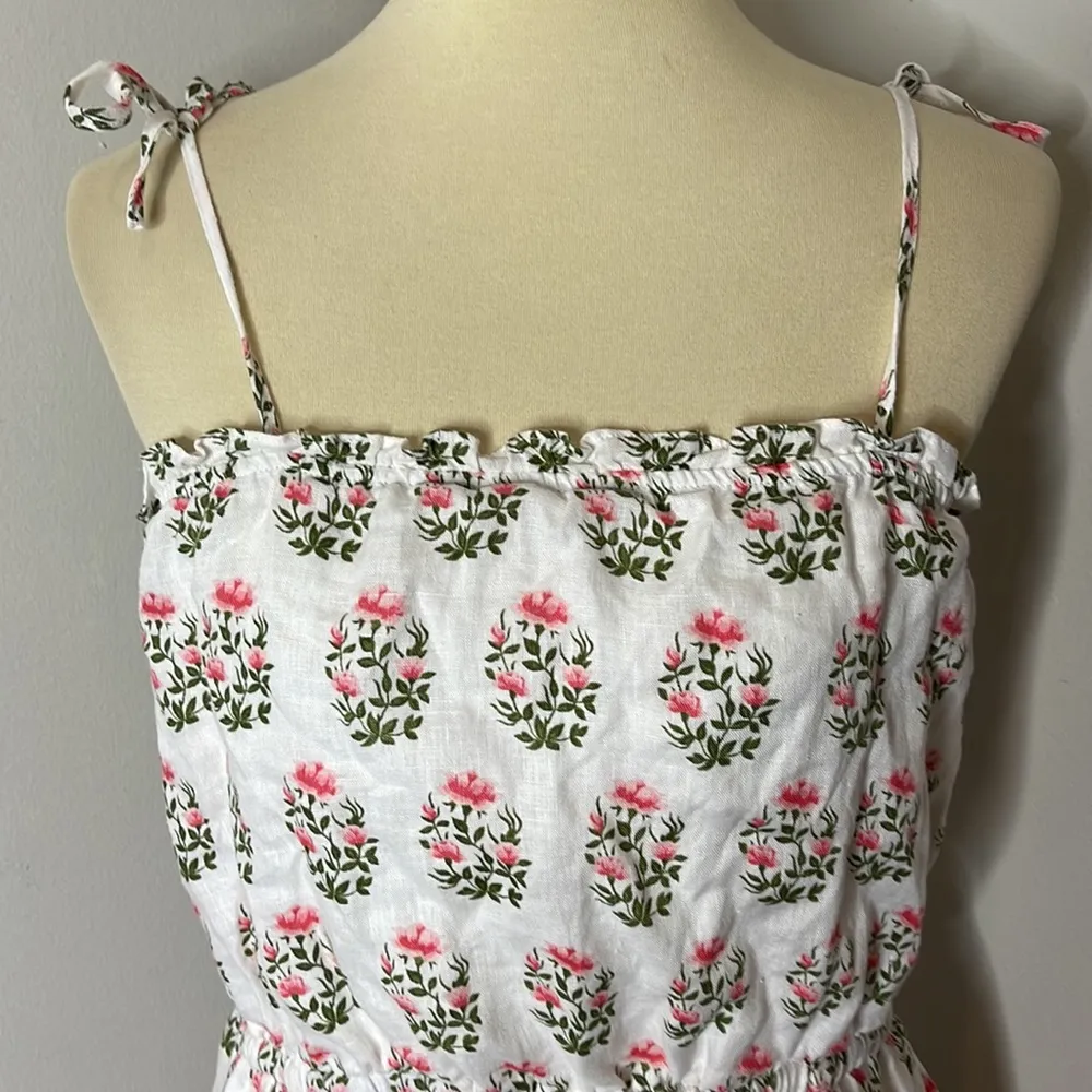 Meadows Boston Block Print Floral Linen UK‎ 10 / US 6 White - Image 9