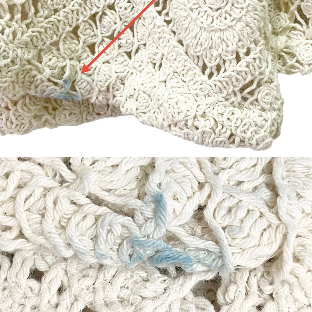 Miss Me Crochet Lace Blazer Jacket Cream Cotton Semi Sheer Size XL Coastal Boho - Image 15