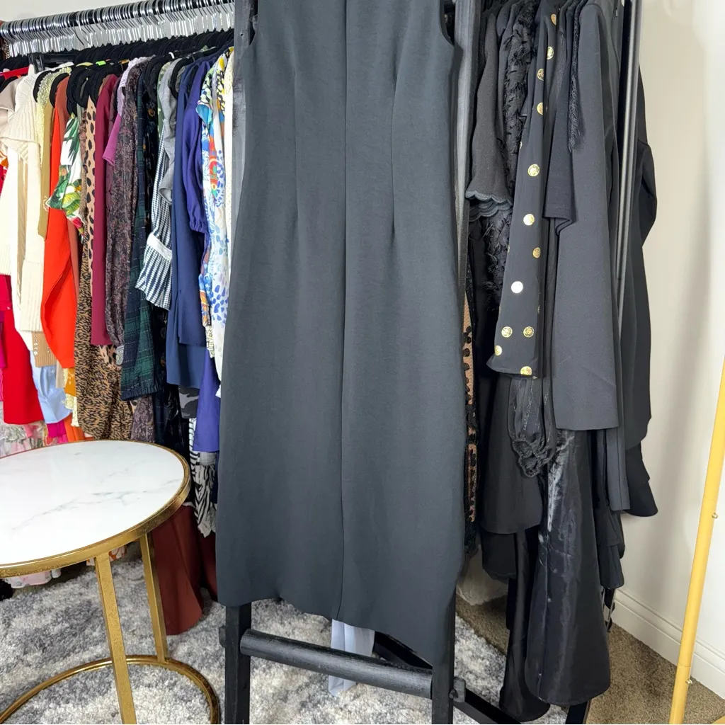 New Abercrombie & Fitch Mara Vest Midi Dress Black Button Front Sleeveless XS - Image 8