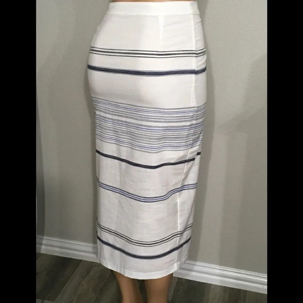 Three Dots blue stripe pencil skirt. NWOT - Image 4