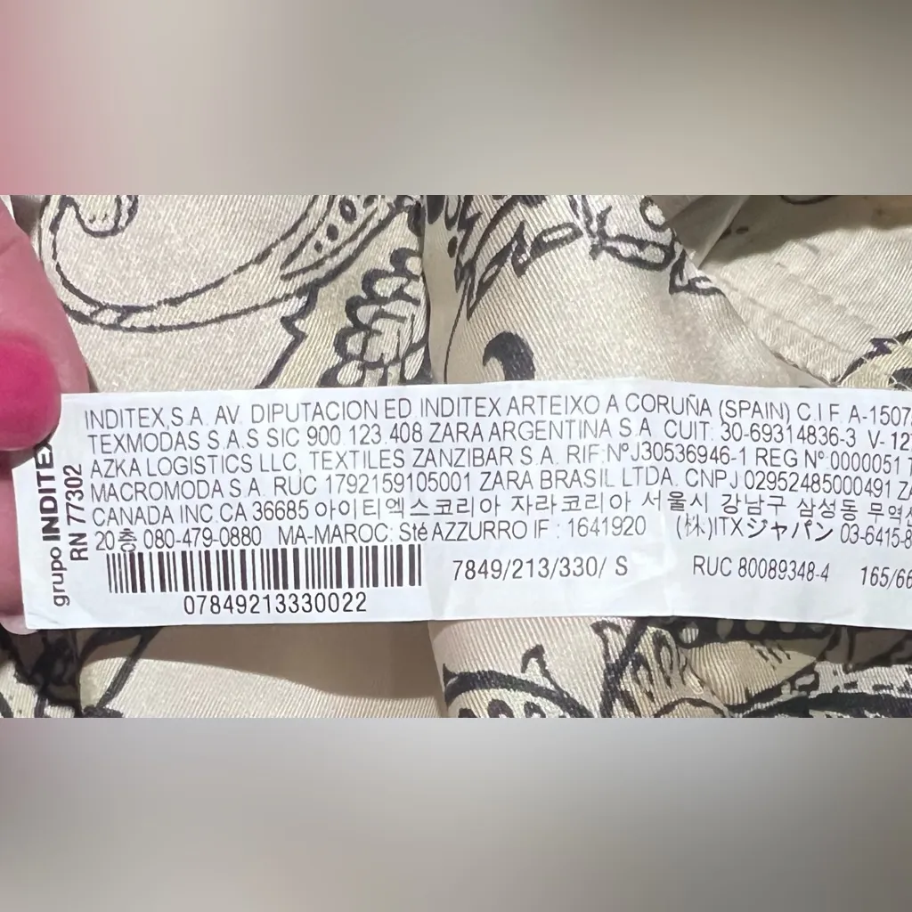 ZARA Multicolored Printed High-Waisted Wide Leg Palazzo‎ Pants Size Small NEW - Image 13