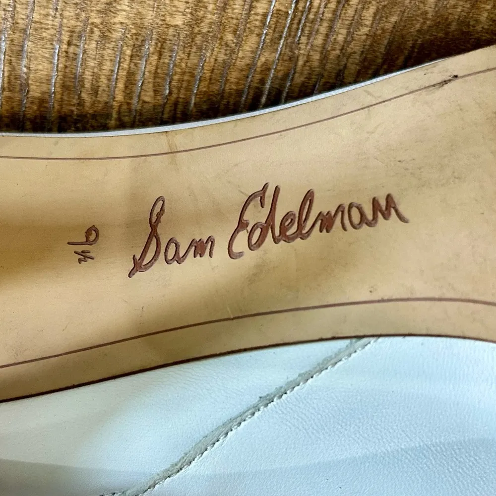 Sam Edelman Women’s Oran Leather Heeled Mule Booties Off White Size 9.5 Used - Image 7