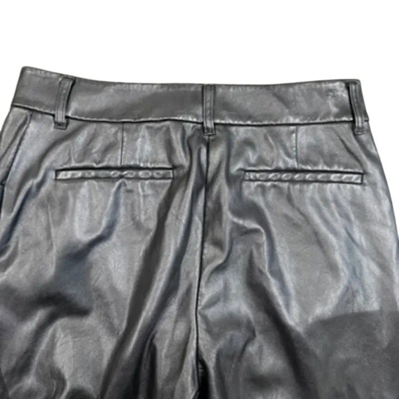 Derek Lam 10 Crosby x RTR Flare Faux Leather Sailor Pant in Black, Size US 12 - Image 9