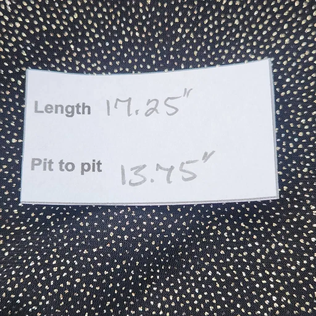 Moa Moa Black and Gold Top with Full Sheer Sleeves NWOT Size XS Black Wrap Top - Image 10