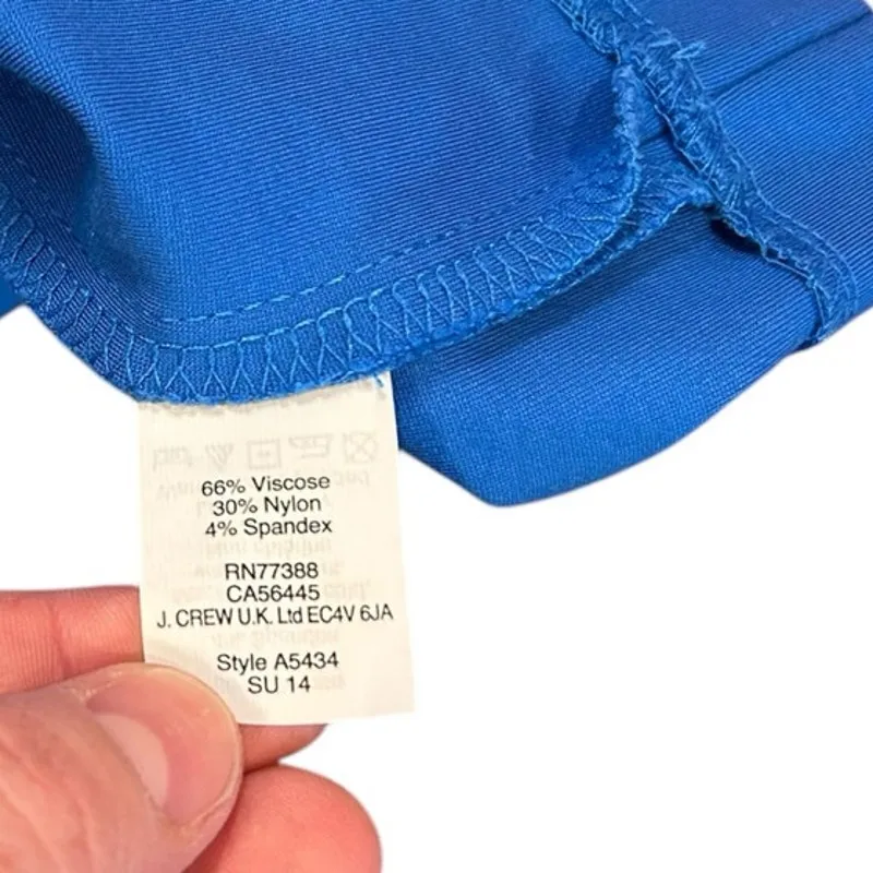 J. CREW Women's Tailored Jersey Dress Size 2 Cerulean Blue Sleeveless Career - Image 8