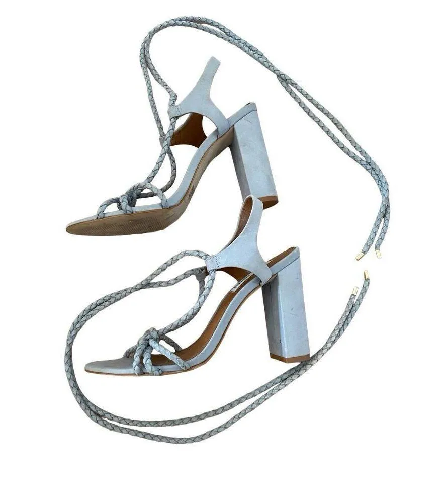 Steve Madden Leather Samarie Lace Up Heels Formal Chunky Block Heel Dance Sexy - Image 3