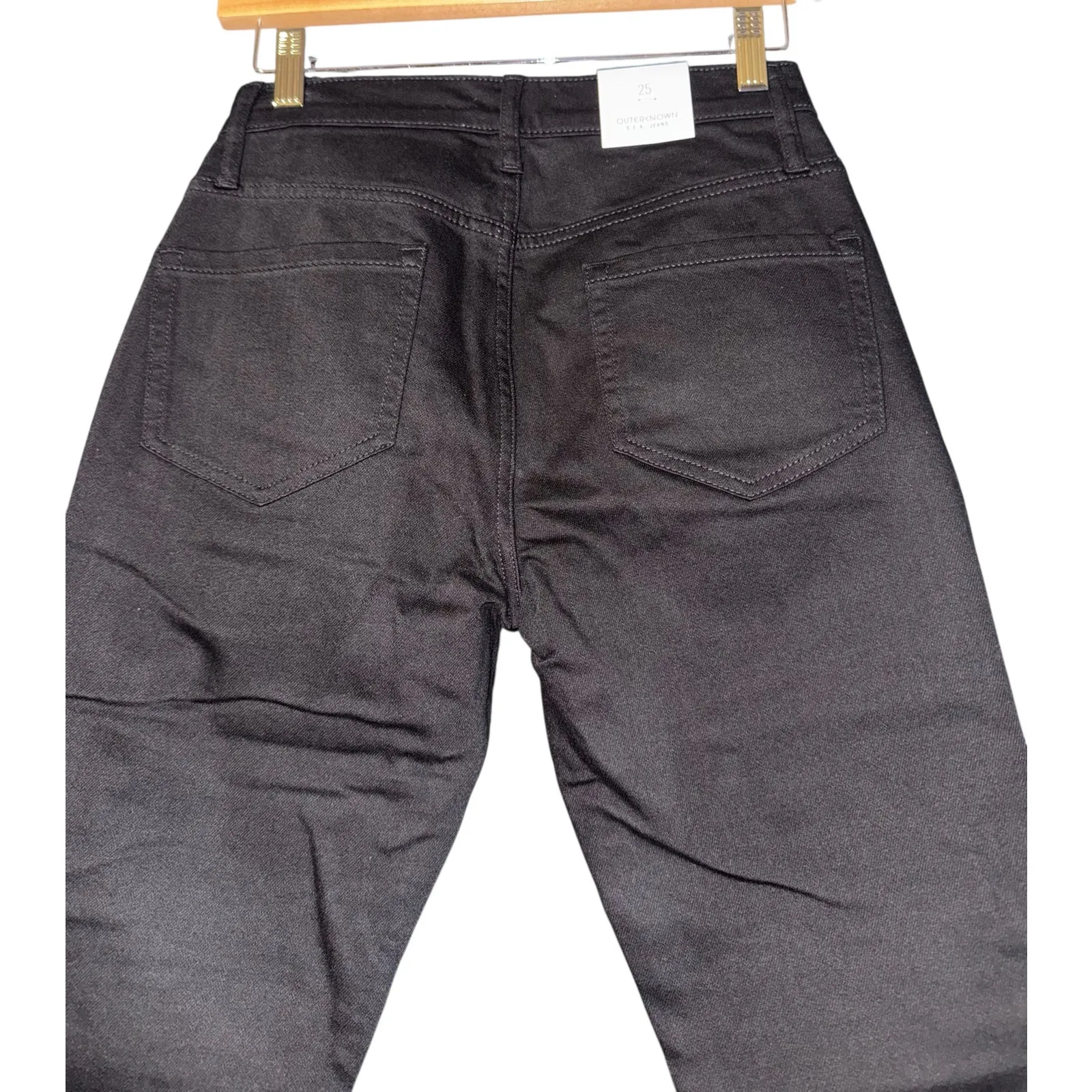 NWT Outerknown Organic Cotton Jeans Women's 25 Black Old Money Quiet Luxury - Image 6