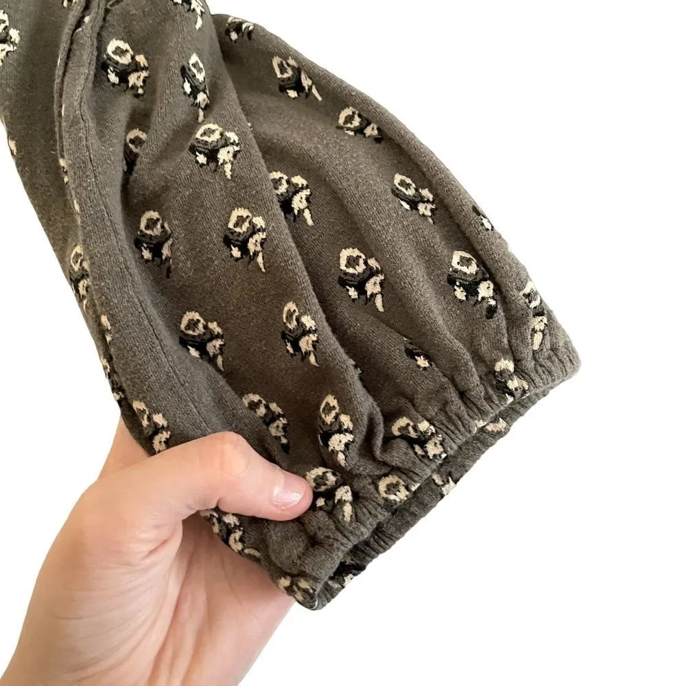 Lucky Brand green white yellow floral long sleeved cardigan button down top - Image 4