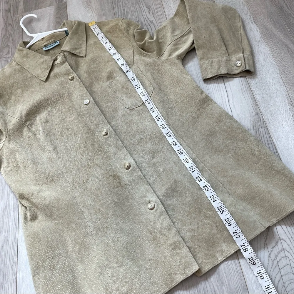 Marsh Landing Leather Jacket Beige (large) y2k vintage suede minimalist casual - Image 6