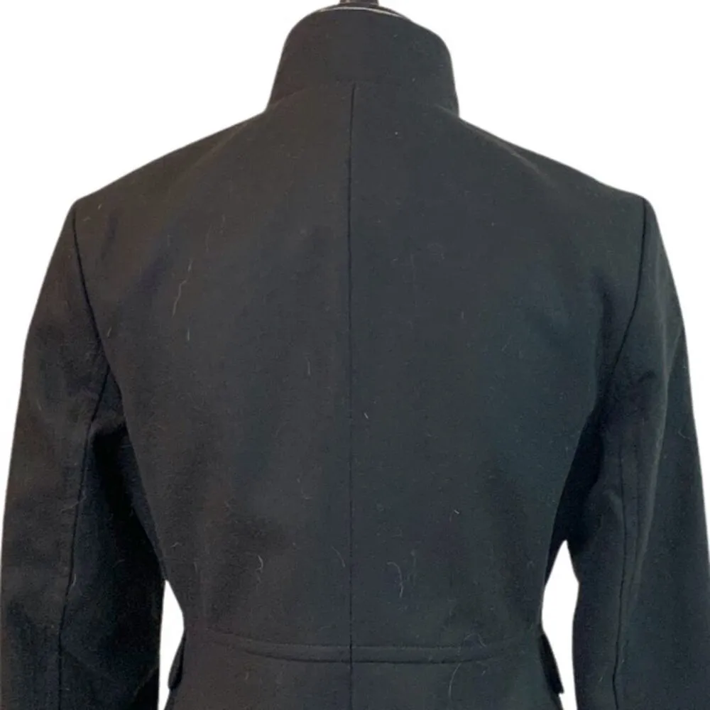 Old Navy Black High Neck Peplum Pea Coat Winter Jacket Women's Size Small - Image 10