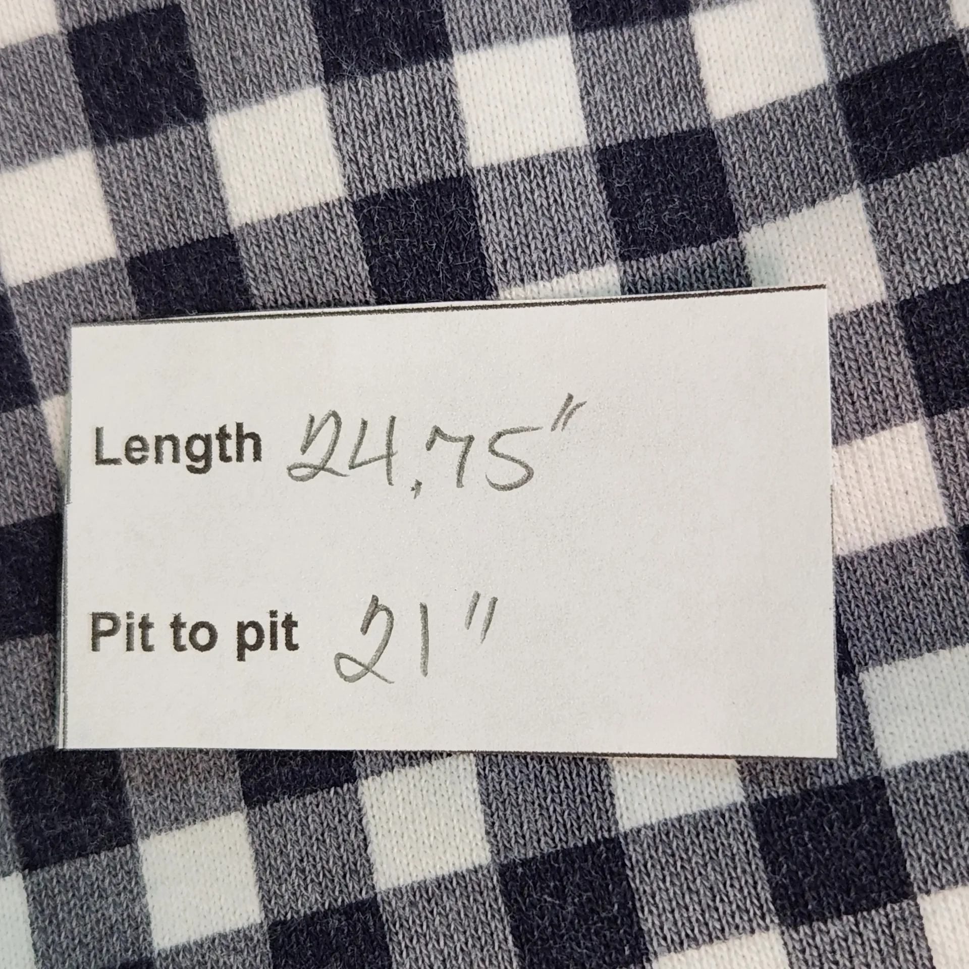 Draper James  Navy and White Gingham Sweatshirt Size Large Navy Check Pullover - Image 3