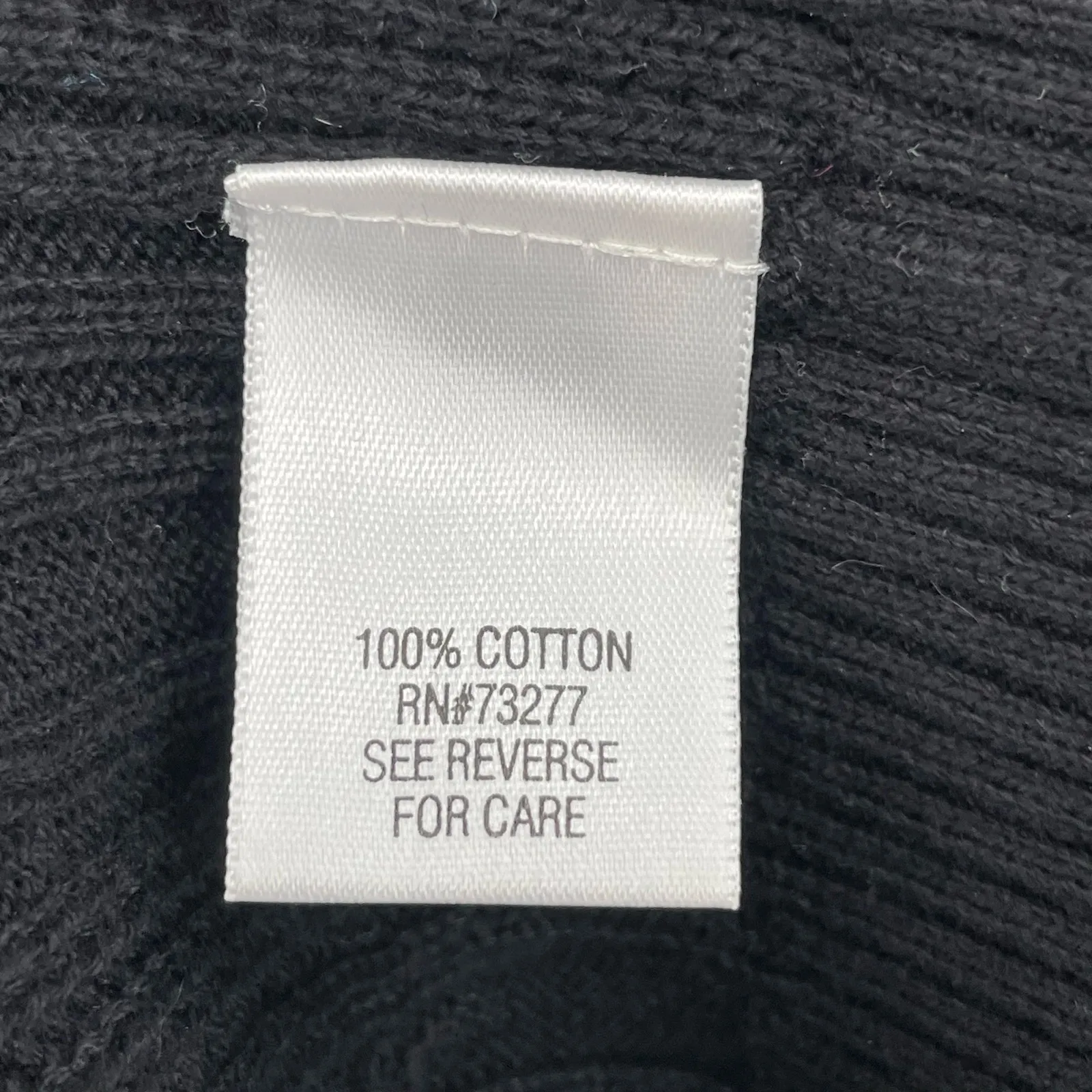 Black Cable Knit Sweater Button Collar Long Sleeve Minimalist Staple Top Size S - Image 5