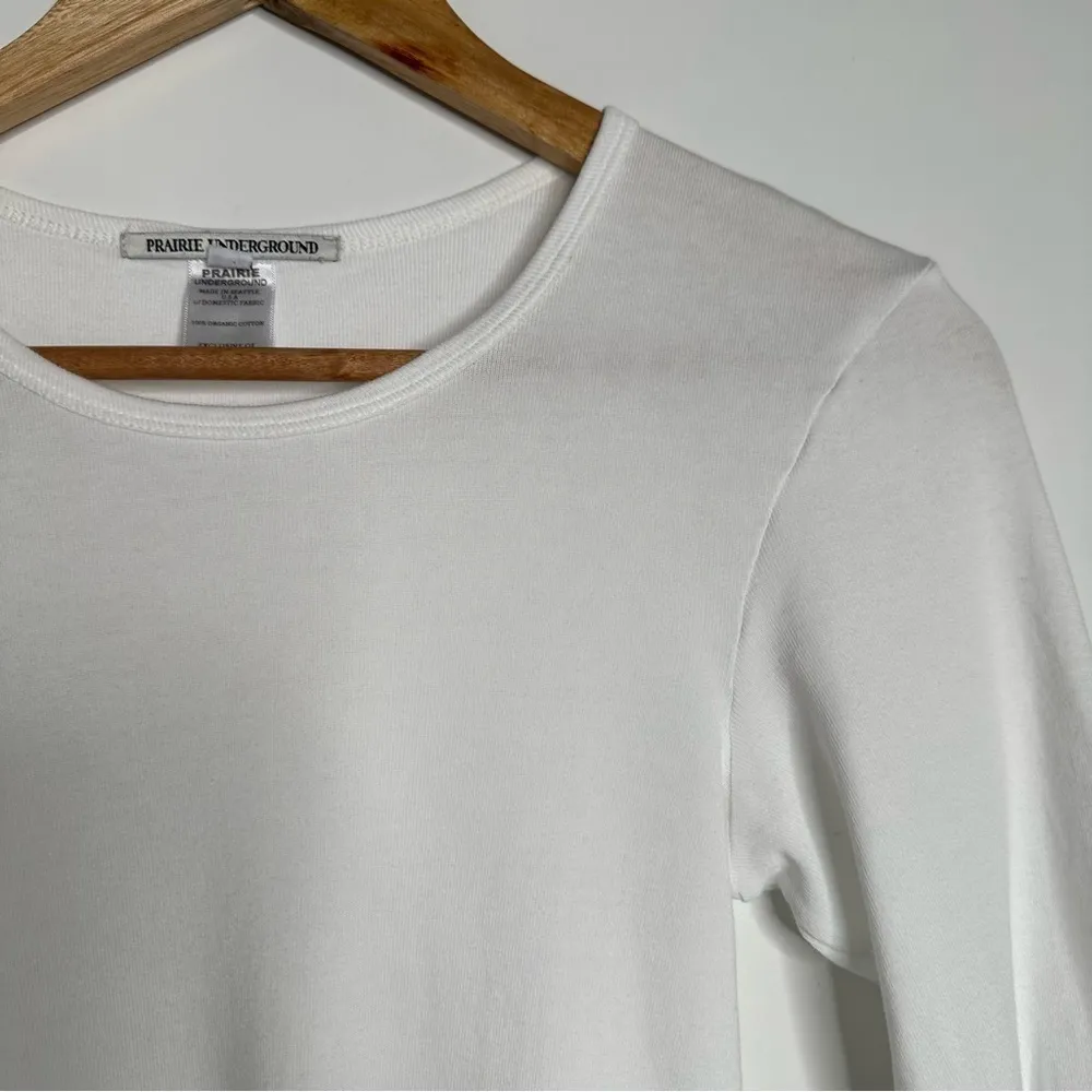 Prairie Underground Optic White 1/4 Sleeve Crew Size Small - Image 3