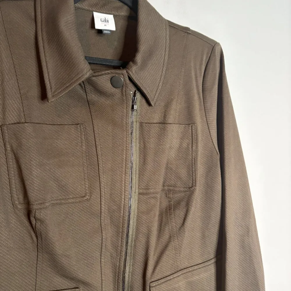 Cabi Jacket Womens Olive Green Military Academy Blazer Asymmetrical 4120 - Image 4