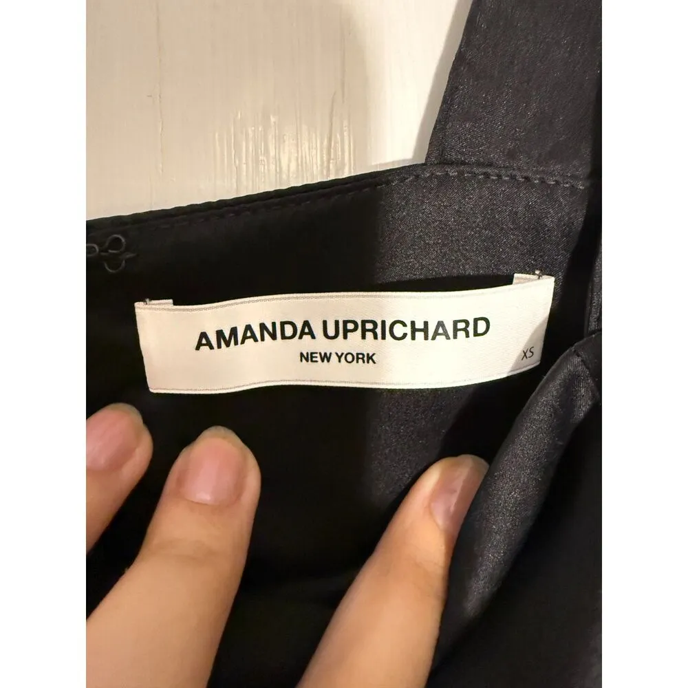 Amanda Uprichard Amelyn 100% Silk Flounce Hem Black Cocktail Dress - Image 4
