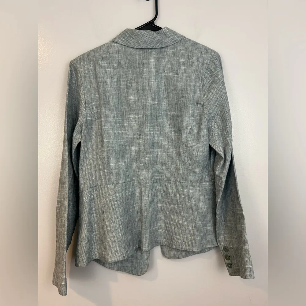 CAbi Beachwalk Chambray Linen Blend Blazer Size 8 - Image 6