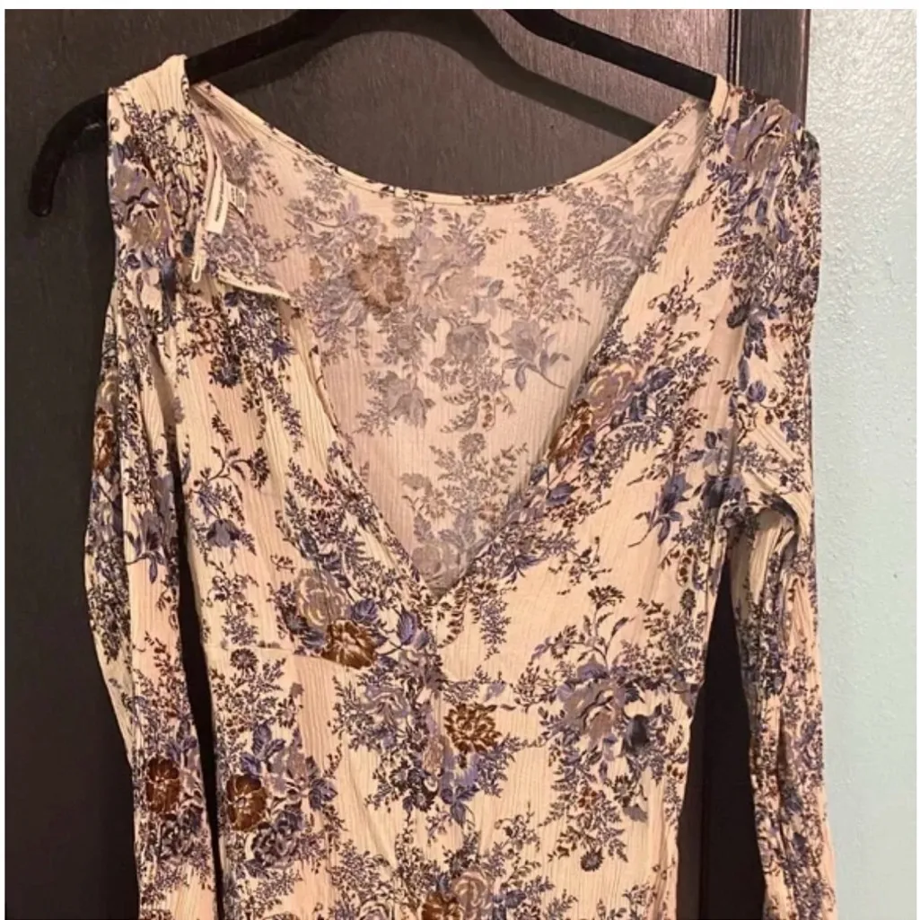 American Eagle Outfitters Blue Floral Long Sleeve Dress - Image 10