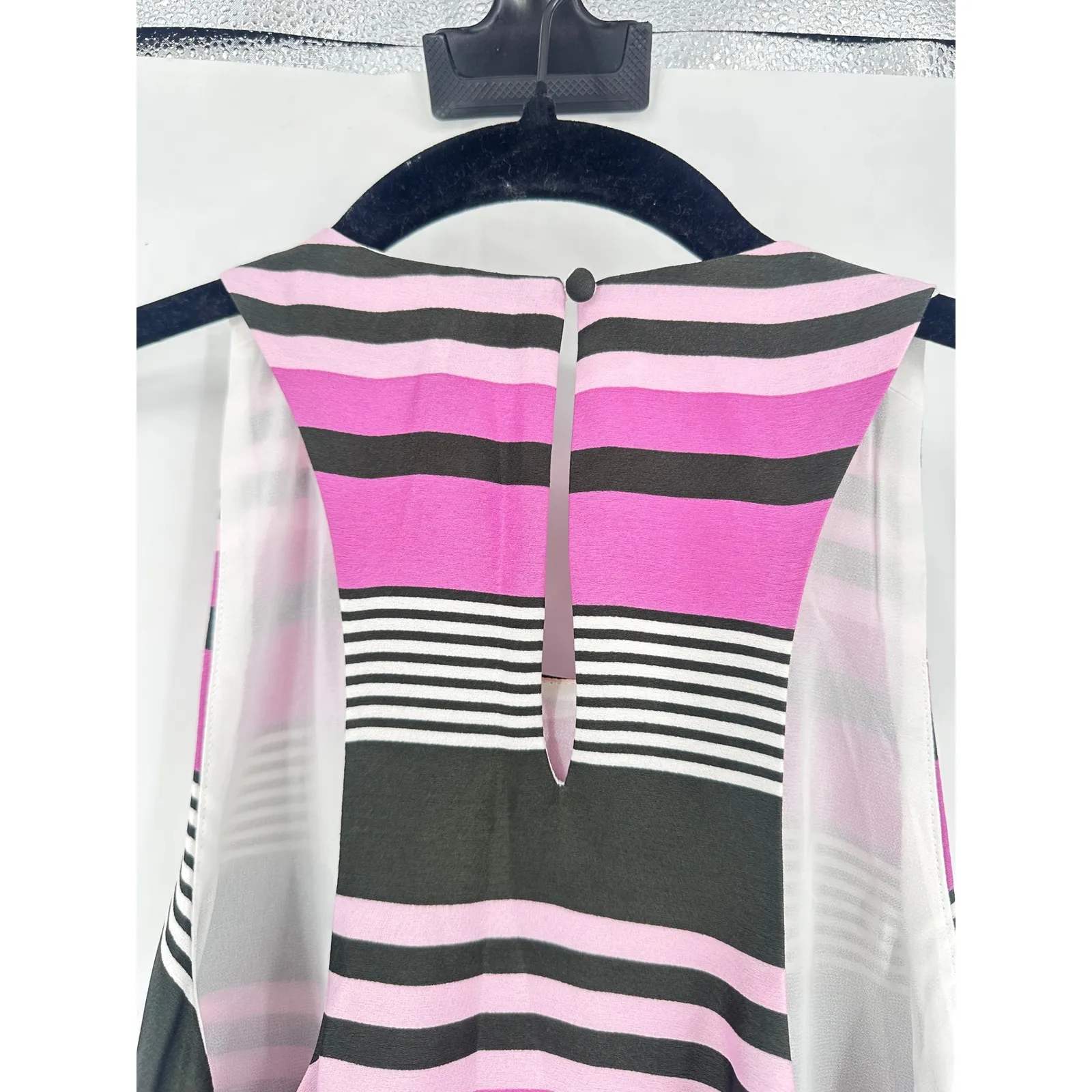 NWT Banana Republic Women's Striped Racerback Blouse Size S Pink‎ Black White - Image 8