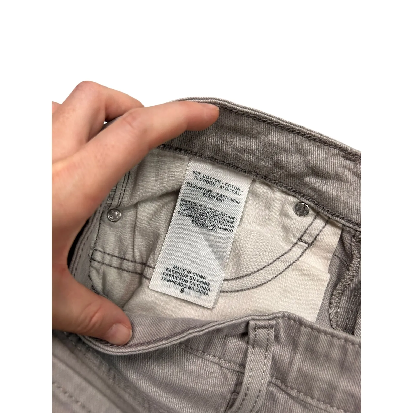 Denizen from Levi's denim‎ mini skirt gray size 6 - Image 3