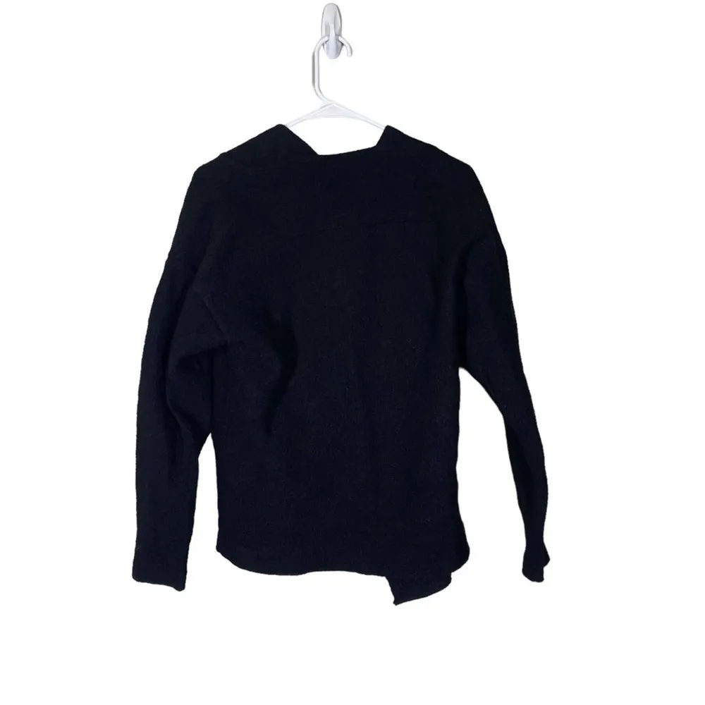 Marcellamoda 100% Virgin Wool Asymmetrical Zip Jacket Black Size XS - Image 2