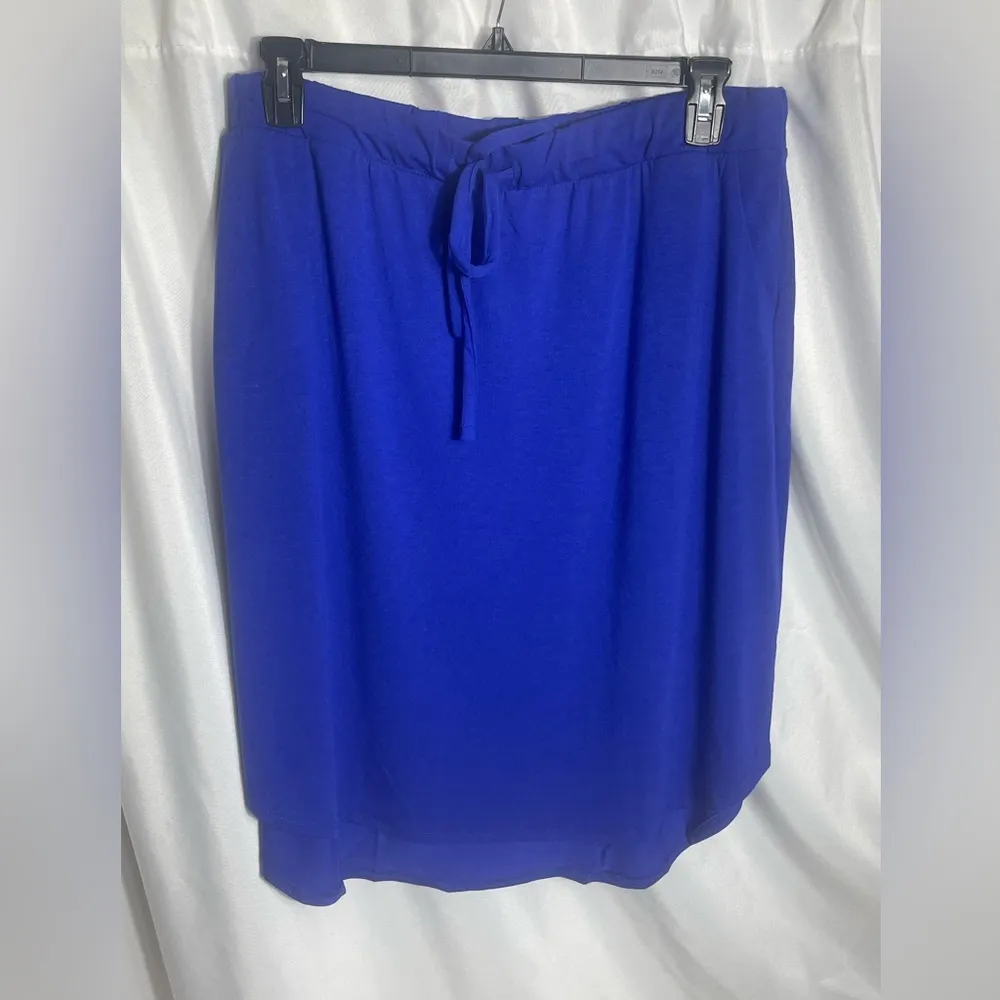 Zenana Women's Plus Size 3XL Blue Skirt Drawstring Pockets Tulip Hem NWT - Image 2