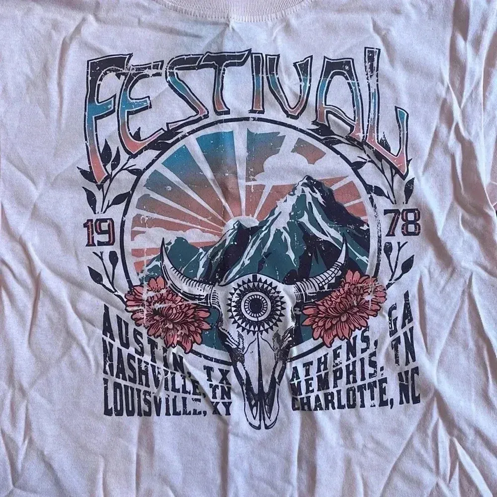 4/$25 NEW Country Festival Austin Nashville Louisville Memphis Pink Tee Sz XS - Image 2