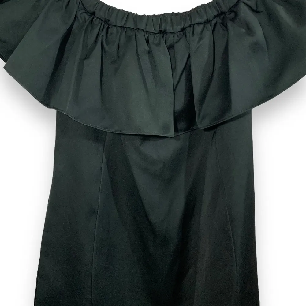 ZAC Zac Posen Black Flutter Neckline Dress - Image 6