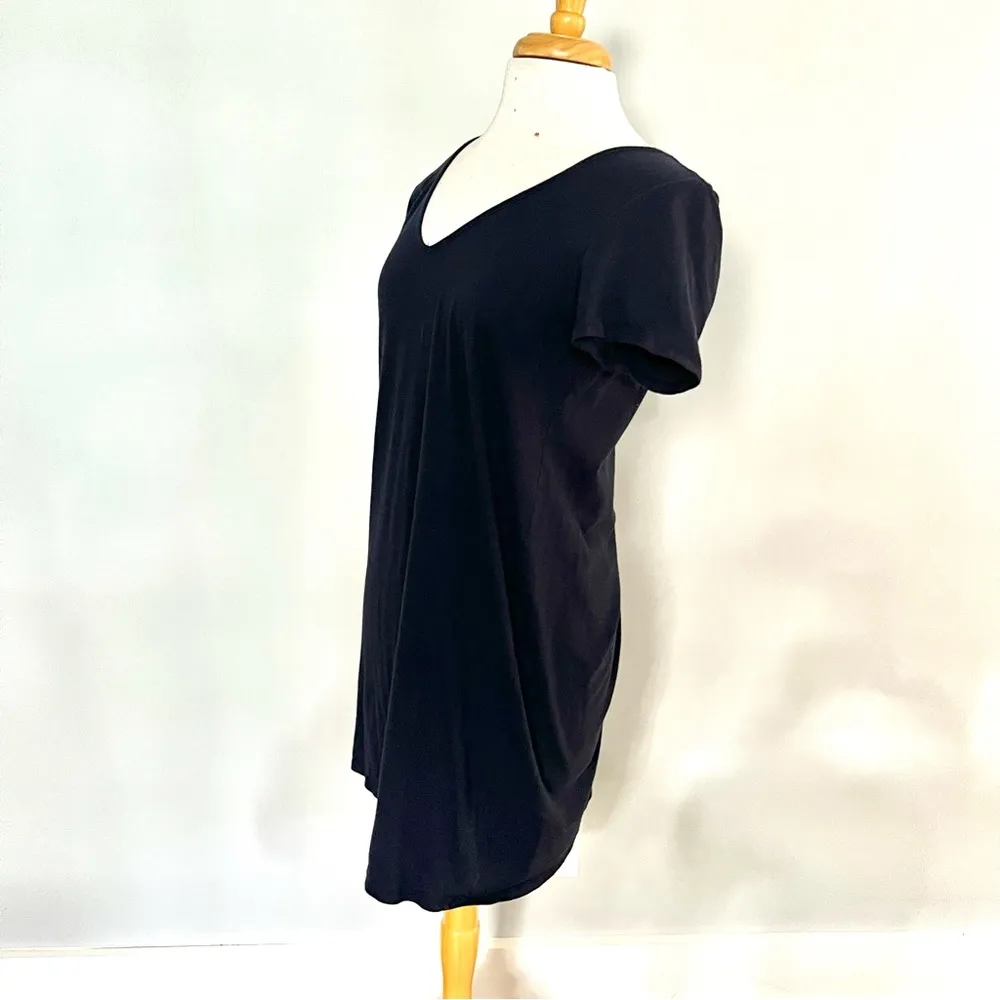 American Eagle  Navy Blue Vneck Short Sleeve Tshirt Dress Size M - Image 4