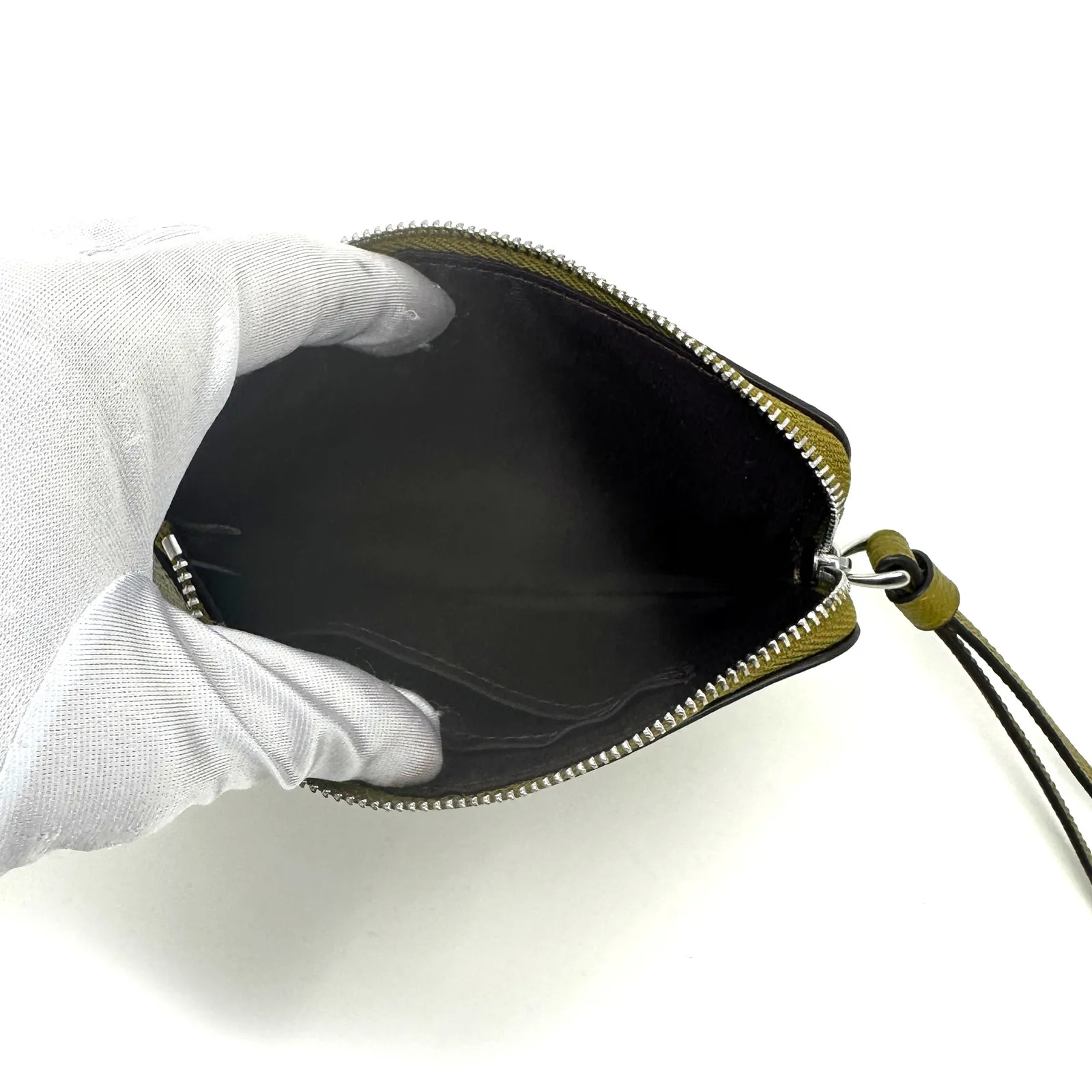 Coach Corner Zip Wristlet in Citron Green Leather 58032 - Image 4