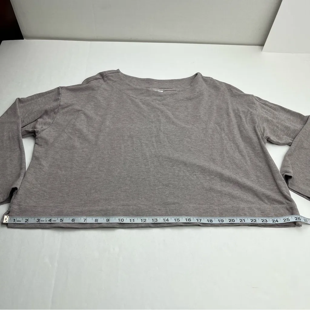 Bryn Walker Top Womens Medium Button Back Long Sleeve Boxy Soft‎ Brown Grey Gray - Image 9