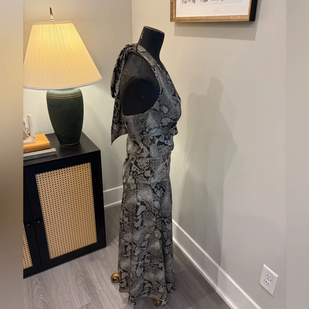 Banana Republic Snake Print 2-Piece Set Halter Top + Midi Skirt Size 4 / 4Petite - Image 4