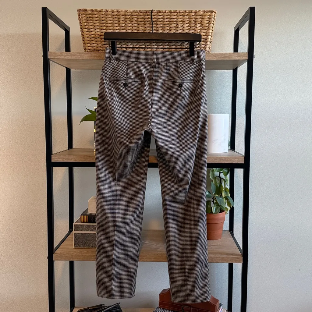 Banana Republic Mid-Rise Plaid Italian Fabric Ankle Woven Career Dress Pant, 0 - Image 4