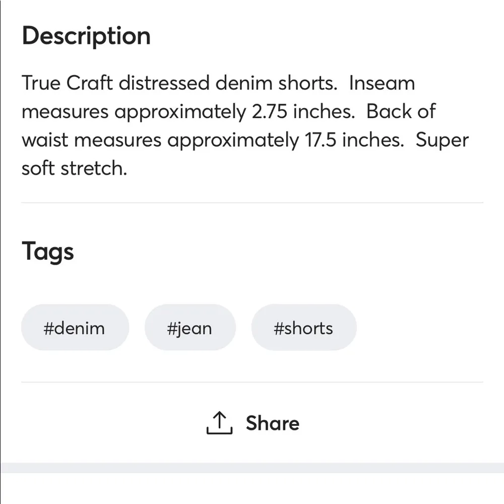 Denim Shorts Jean Super Soft Stretch Womens 15 True Craft - Image 11