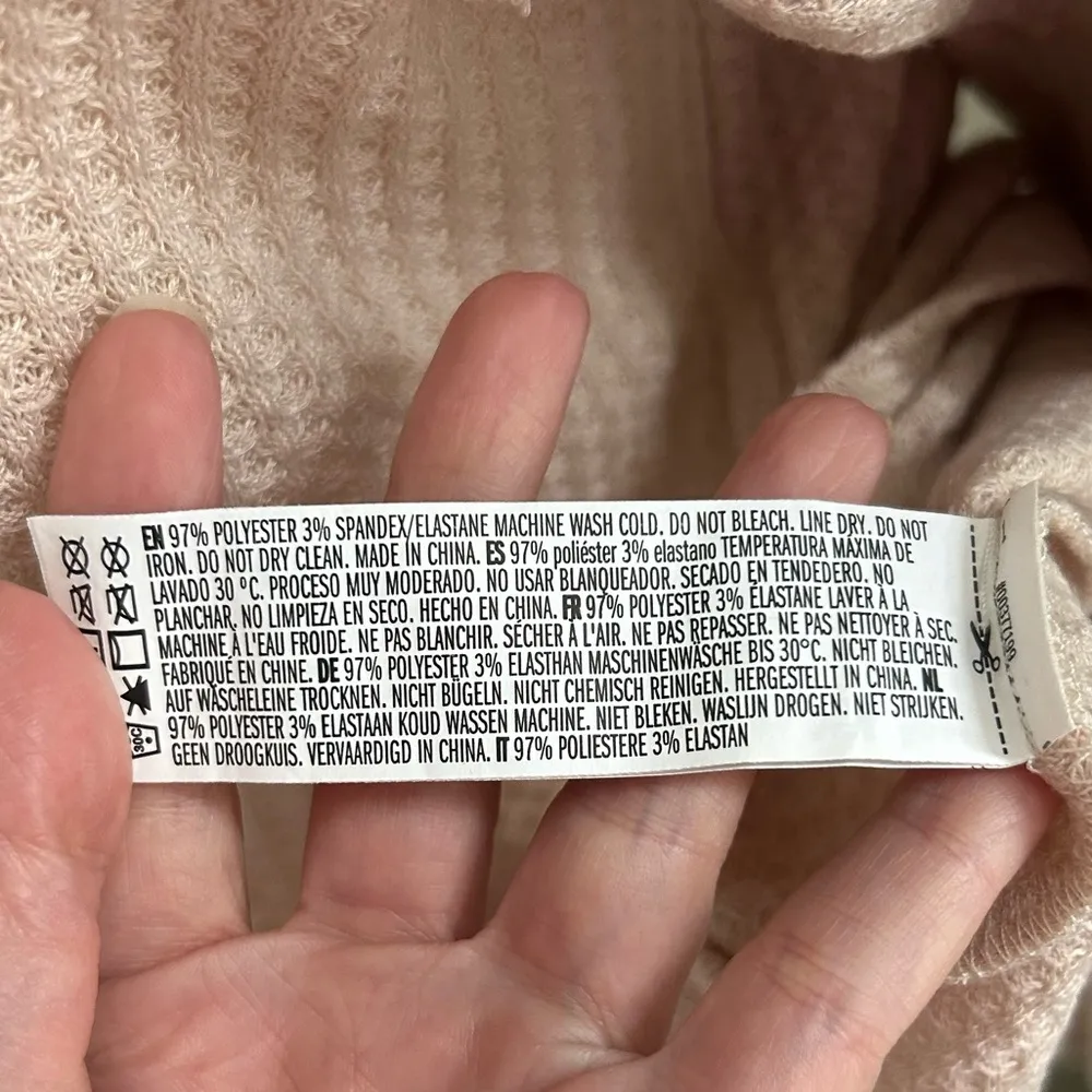 Forever 21 tri color waffle knit top balloon sleeve large - Image 6