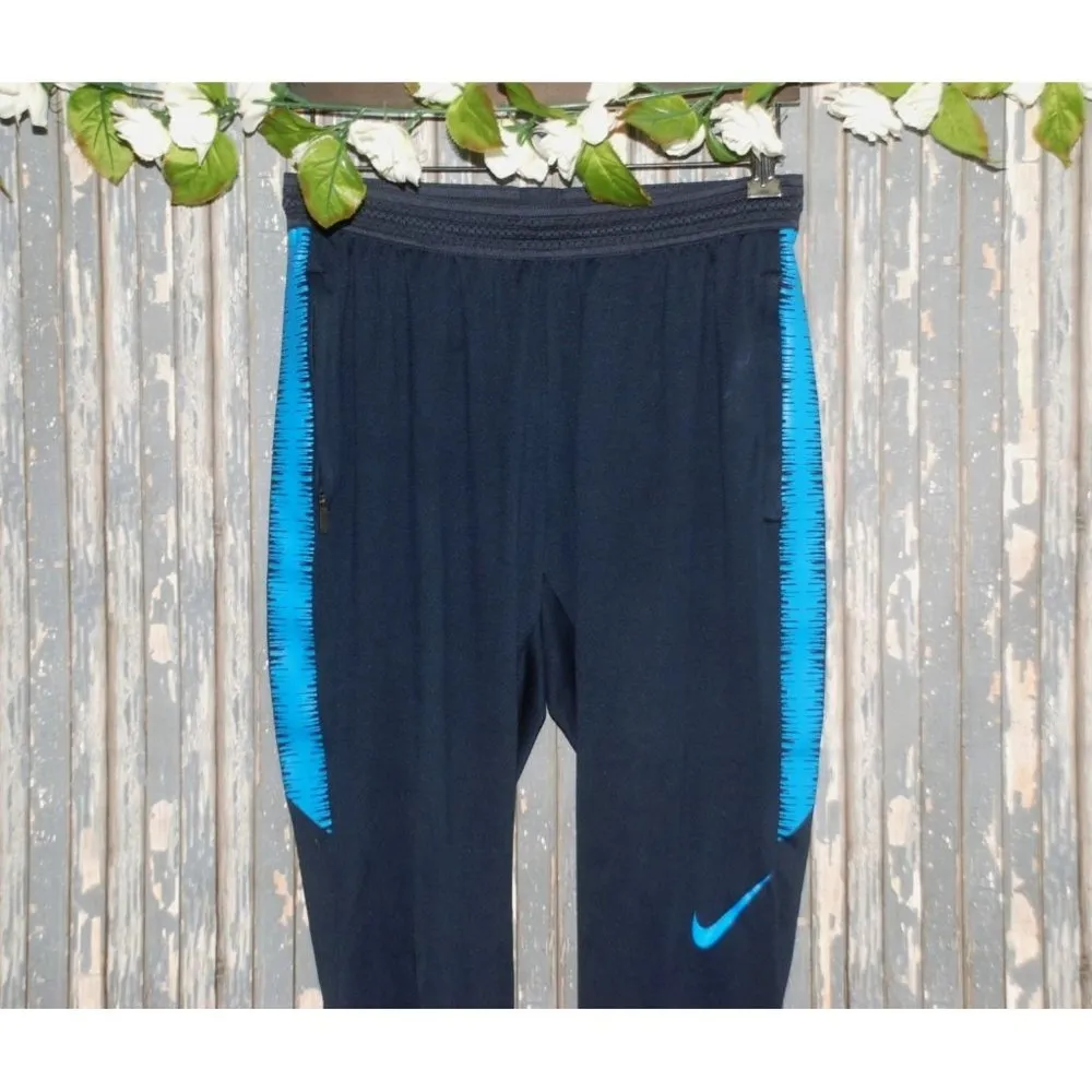 Nike Dri-Fit Ladies Blue Leggings Size S Stretch Zipper Pockets Activewear Gym - Image 3