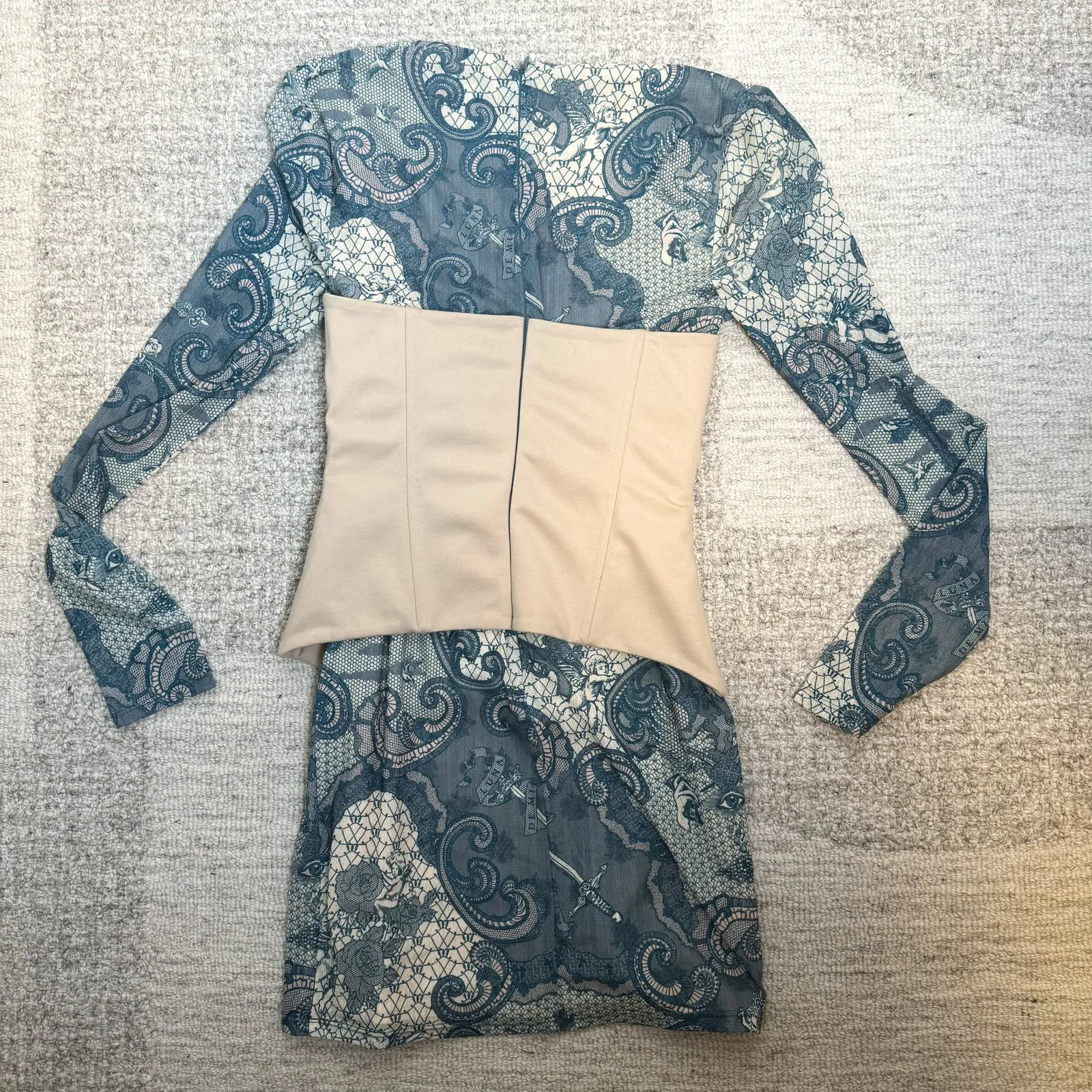 Loba Revolve Nude Blue Corset Mini Dress - Image 2